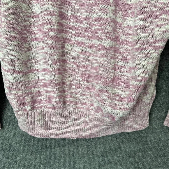 Vintage Floral Sweater Womens Small Pink Pastel Modest V-Neck 80s Pullover - Picture 13 of 16